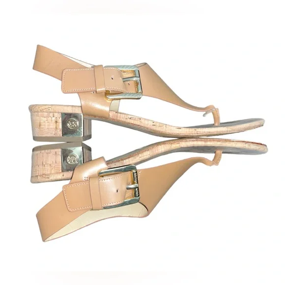 MICHAEL KORS Cork T-Strap Sandals- Size 8 - Picture 1 of 5